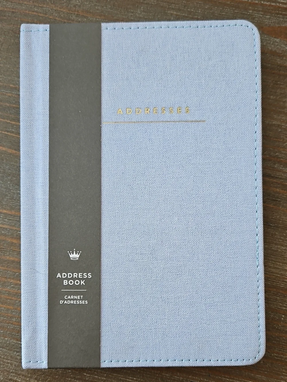 Hallmark Address Book - Light Blue Linen Cover with Gold Foil